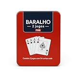 Baralho de Plástico Duplo 108 Cartas – Estojo de Metal Resistente, Impermeável e Durável para Jogos