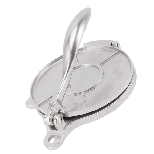 Tortilla Press, Quesadilla Maker Aluminum Alloy Manual Tortilla Maker Pataconera Maker Rotis Press Quesadilla Press for Pizza Pie Patty Making (16cm Silver)