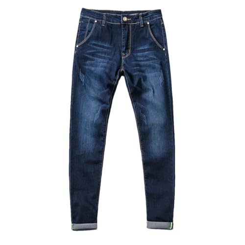 Men Skinny Stretch Slim Fit Jeans Casual Pants Trousers Mental Jeans