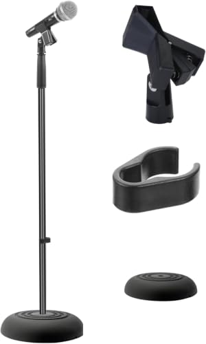Image of PylePro PMKS5 Compact Base Microphone Stand, Black