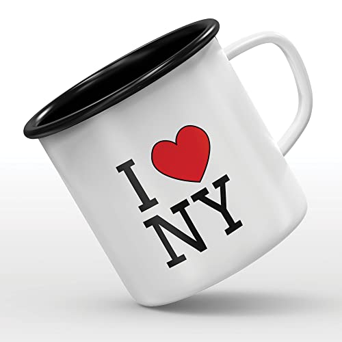 Mygoodprice MUG tasse émaillée au motif I love new-york