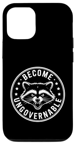 Funny Become Ungovernable Rebellious Raccoon �o�b�W �X�}�z�P�[�X iPhone 12/12 Pro �p