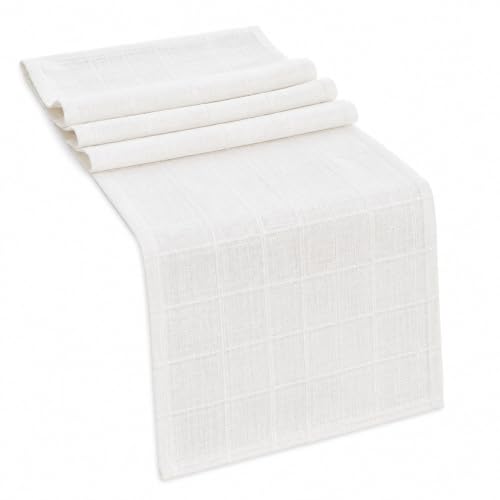 Raedan White Table Runner, 13"x72" Elegant Dining Table Decor
