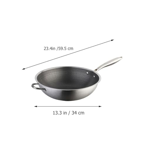 Wok de acero inoxidable con manijas dobles y antiadherente miniatura 2