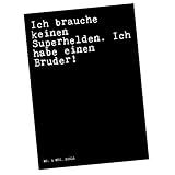 Mr. & Mrs. Panda Postkarte Ich brauche keinen Superhelden.... - Geschenk, Danke, Weisheiten, Familie Spruch, Geburt, Einladung, Grußkarte, Spruch Sprüche Weisheiten Zitate Lustig Weisheit Worte