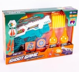 Kids Foam Dart Shooting Game Set with Target Practice, Toy Blaster