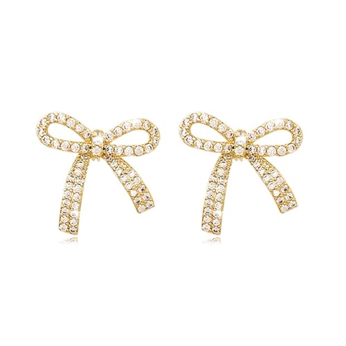 ORECCHINI TRENDY IN ORO: Questi orecchini con fiocco, dal design statement, sono un regalo perfetto per amici, famiglia, parenti o altre persone speciali. Il nostro orecchino a perno dorato è adatto per molte occasioni, come feste, matrimoni, cerimonie, lauree, appuntamenti, regali di San Valentino, ecc.