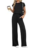PRETTYGARDEN Womens 2 Piece Outfits Casual Cap Sleeve Lounge Set Summer Tracksuits Matching Sets Beach Fashion Travel Clothes(Black,Medium)