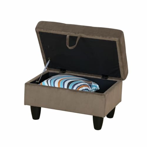 UOCFYK Ottoman Storage Ottoman Bench Corduroy Footrest Footstool with Hinged Lid for Living Room, Bedroom, Entryway, Brown, 28.5"X19"X17.5" by UOCFYK - Used condition - Image 2