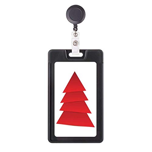 Porte-badge rétractable arbre de Noël origami pour cartes et clés