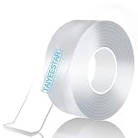 Taiyeestar 5m clear strong Double Sided Tape Heavy Duty, Double-Self Adhesive Tape Transparent, Removable Non-Marking, Nano Tape for Carpet/Kitchen/Home/Wall - 20mm Wide