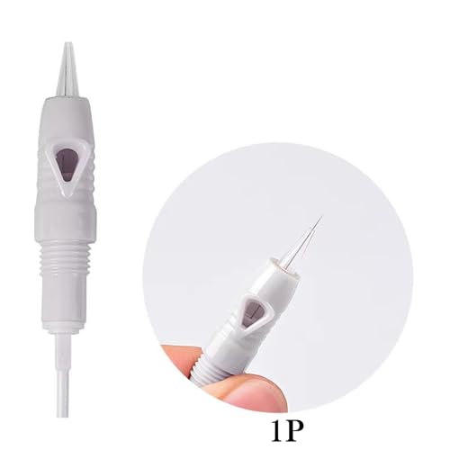 Image of PMU Permanent Micro-blading Semi-Permanent Makeup 1P I 3P | 5P | 7 P | 3F | 5F | 7F Needles Eyebrow Tattoo Permanent Makeup Pen Needle Cartridge for Eyeliner Pack of 10 (1 Prong Needle)