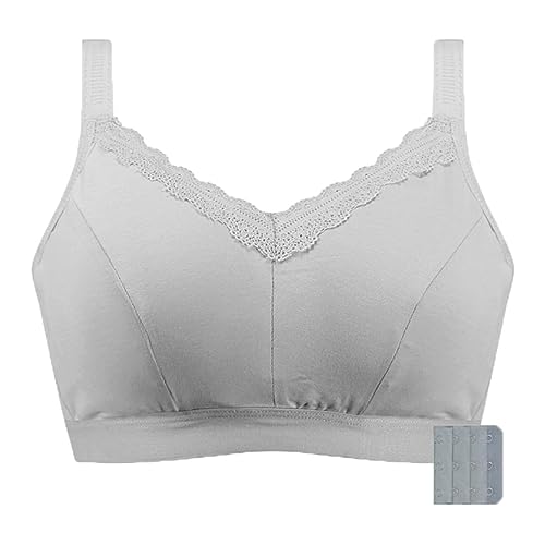Mastectomía sujetadores con bolsillos para el apoyo de prótesis sujetador deportivo inalámbrico post-cirugía gimnasio yoga ropa interior todos los días superior, Gris, 90C