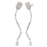 BESPORTBLE 2 Pezzi clip per orecchini per orecchie non forate orecchino accessorio sofisticato Di moda signore piccolo clip per le orecchie a clip orecchini a bottone da donna Zircone Silver