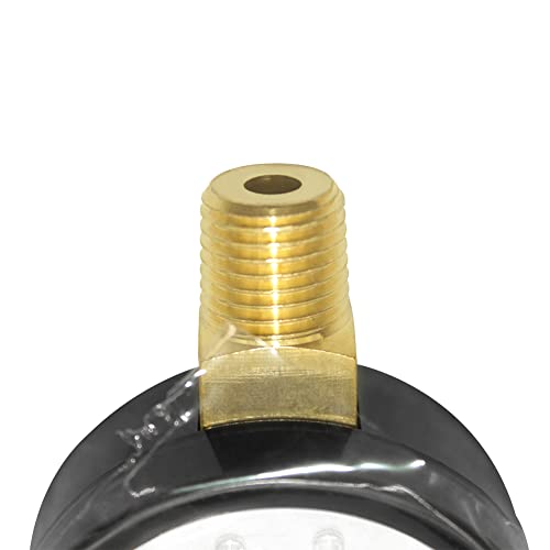 Joywayus Pressure Gauge 0 to 200 PSI Brass 1/4" Male NPT Thread Lower Mount, Multiple Function