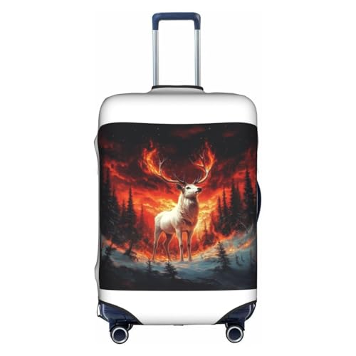 stag with antlers Elastic Travel Luggage Cover Travel Suitcase Protective Cover