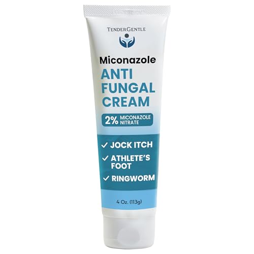TenderGentle Miconazole Antifungal Cream for Skin - 4 oz of Miconazole Nitrate for Jock Itch, Athlete's Foot, Itching, and Ringworm