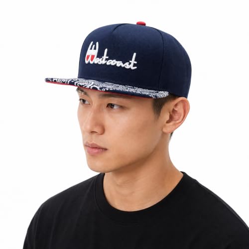 Image of VRITRAZ Comfortable Polyester 3D Printed Hip Hop Cap for Men & Women | Adjustable Snapback Closure Flat Brim Baseball Hat | Lightweight Urban Streetwear Headwear for Dance, Skateboarding, Gym, Sports