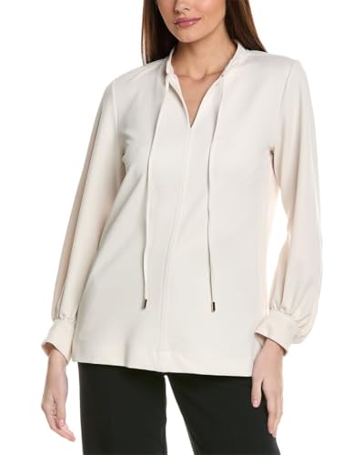 Tunique fluide Anne Klein col à nouer en maille tricotée pour un style élégant