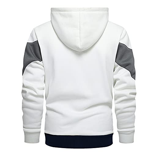 Wowcarbazole Men's Full Zip Hoodie Long Sleeve Color Block Hooded Sweatshirt Casual Fleece Jackets2