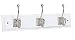 BirdRock Home Classic Hook Coat and Hat Rack | 3 Hooks | Wall Mount | White Finish | Satin Nickel Hooks