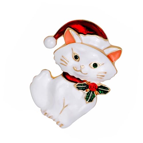 Broche chat rétro en alliage pour femme - Accessoire vintage chic pour soirées et fêtes