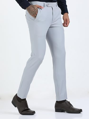 Image of Mc Henry Men's Techno Flex 2inch-Waist Expandable Wrinkle Free Slim Fit 4 Way Lycra for Elite and Luxurious Formal /Casual Trousers