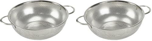 Chef Craft Select Microperforated Colander, 2.5 quart, Stainless Steel (Pack of 2)