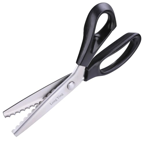 Long Ying Scalloped Pinking Shears for Fabric Professional Zig Zag Scissors Handheld Dressmaking Cutting (scalloped 7mm)