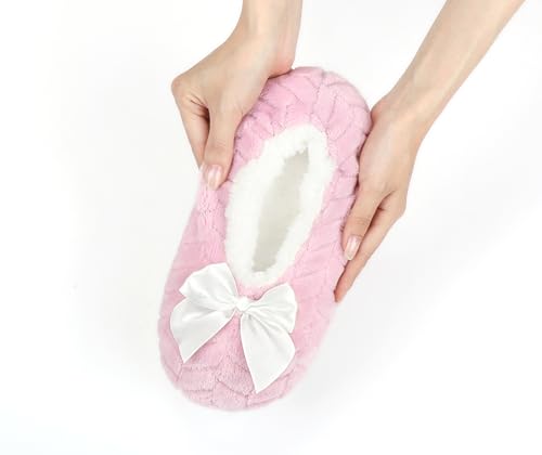 Image of Keyela Women Cozy Warm Slipper Socks, Non Slip Gripper Indoor House Socks | Soft warm cozy fabric, gripper anti-slip bottom for bedroom, lounge and all indoor daily use