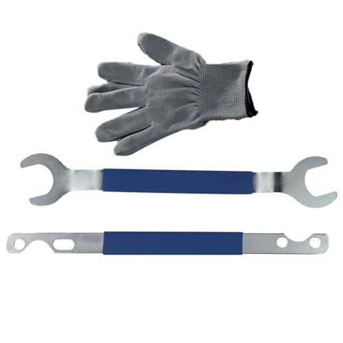 Violiica Juego de llaves de embrague de ventilador de 32 mm y 36 mm para Ford, herramienta de acero de alta resistencia con mango, para extracción de pernos de polea de bomba de agua