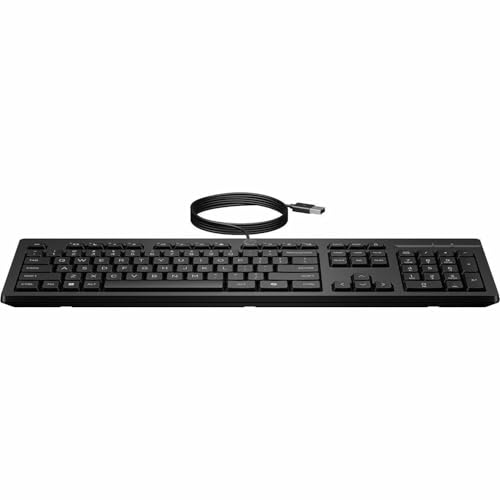 Image of HP 125 Wired Keyboard - Cable Connectivity - USB Type A Interface - Copilot Hot Key(s) - Windows 11, Windows 10 - PC - Recycled Plastic - Plunger Keyswitch - Black