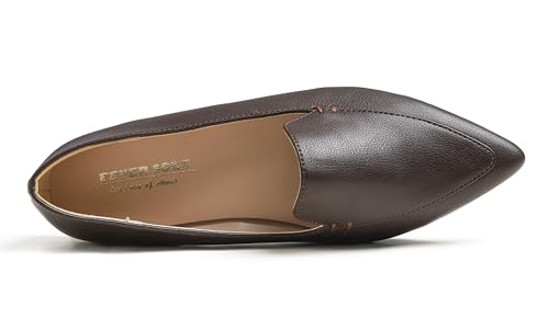 Image of FEVERSOLE Women's Loafer Flat Pointed Deco Low Heel Fashion Slip On Dress Driving Office Shoes