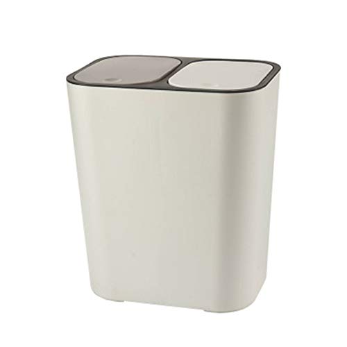 Trash Can For Home,Trash Can Rectangle Plastic PushButton Dual