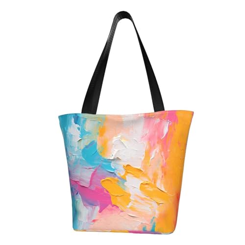 Sac à bandoulière noir imprimé peinture à l'huile pour femme idéal pour le week-end