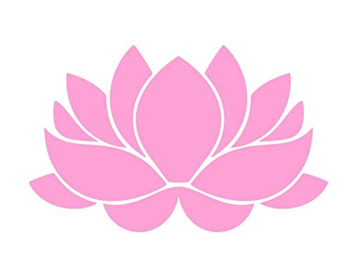 蓮 はす ハス LOTUS FLOWER ロータス　フラワー 花 花形 植物 マーク シルエット ステッカー シール デカール (淡ピンク)
