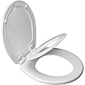 MAYFAIR 883SLOWA 000 Toilet Seat with Built-in Potty Training Seat will Reduce Clutter, Slow Close and Never Loosen, ROUND, Durable Enameled Wood/Long Lasting Plastic, White