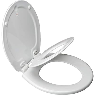 MAYFAIR 883SLOWA 000 Toilet Seat with Built-in Potty Training Seat will Reduce Clutter, Slow Close and Never Loosen, ROUND, Durable Enameled Wood/Long Lasting Plastic, White