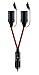 Price comparison product image Sucre Auxiliary ® 12-24V Twin Double Motorcycle Car Cigarette Lighter Socket Extension 1M Cable