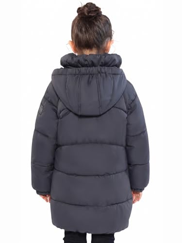 Image of SOLOCOTE Girls Winter Coats Heavyweight Mediun Length Warm Jackets Down-like Cotton Wadding Outwear 3-14Y