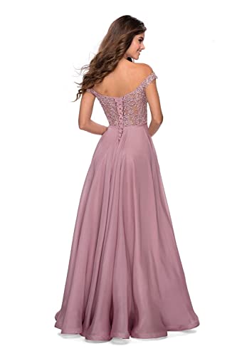 Lace Appliques Bridesmaid Dresses Off Shoulder Prom Dress V Neck Chiffon Formal Evening Dress with Split3