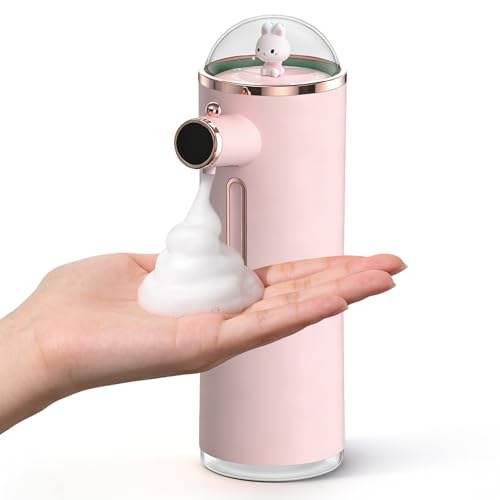 Image of Automatic Soap Dispenser, Cute Foaming Touchless Soap Dispenser Smart Foaming Hand Animal Shape for Bathroom Countertop (Pink)