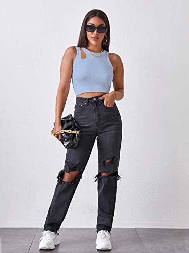 Image of Shasmi Women's Striped Slim Fit Crop, Ribbed, Stylish Tank Top, Soft and Comfy Fabric has Some Stretch