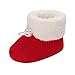 JLGY Bottes de neige pour nouveau-né et tout-petit - Semelles souples - Unisexe - Réglable - Chaussures d'hiver chaudes doublées, rouge, 21