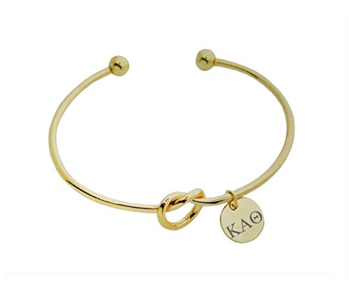 Greek Kappa Alpha Theta Bangle Cuff Bracelet Gold Plated Licensed by Kappa Alpha Theta