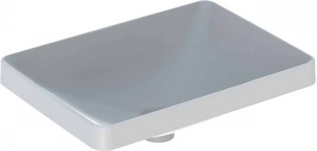 Lavabo empotrado Geberit VariForm rectangular, 550x400mm, sin agujero para grifo, sin rebosadero, 500.739.01.2, Color: blanco