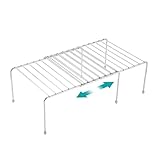 Joy Aid Expandable Cabinet Shelf Rack, Stainless Steel Adjustable Kitchen Countertop Shelves Risers,
