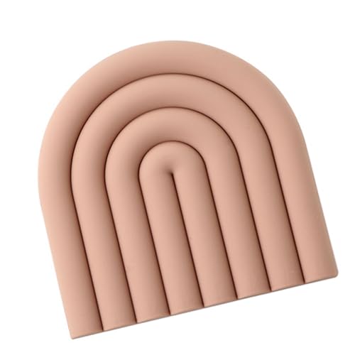ZPSHYD Salvamanteles de silicona arcoíris, almohadilla gruesa impermeable resistente al calor para platos calientes, comedor, cocina, rosa polvoriento, alfombrilla aislante, 30 x 20 cm