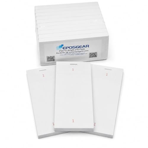 EPOSGEAR Single Copy Restaurant Cafe Takeaway Pub Food Waiter Waitress Numbered Order Pads - 63mm x 127mm (10)