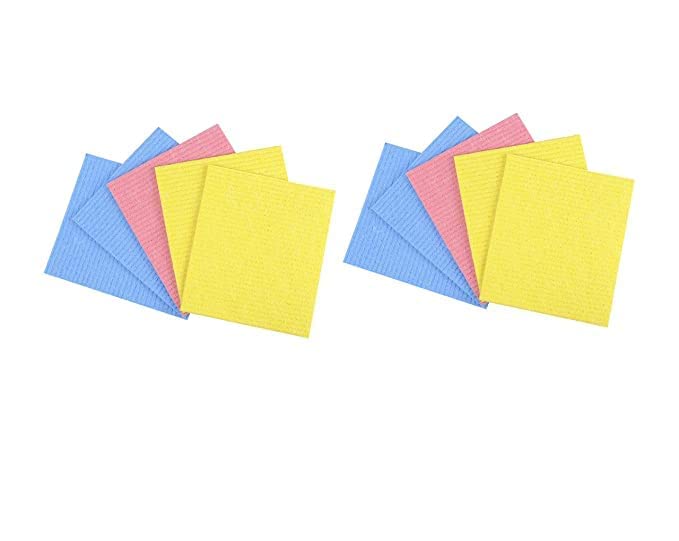 Shopfleet Kitchen Cleaning Sponge Wipes for Kitchen and Home Cleaning & Table Tops & Glass Tops All Surface Sponge Cloth Made of 100% Biodegradable Cellulose (Pack of 10)